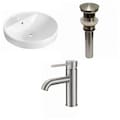 American Imaginations 18.25-in. W Drop In White Vessel Set For 1 Hole Center Faucet AI-30793